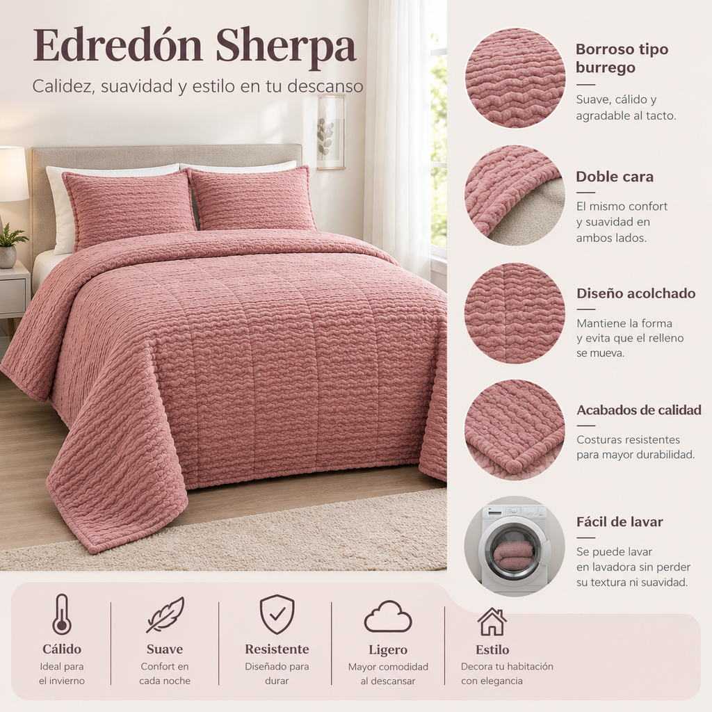 Venus Quilted Comforter by B&G with Pillowcases