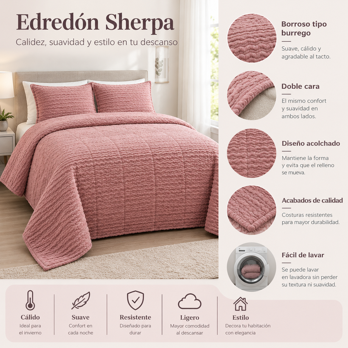 Venus Quilted Comforter by B&G with Pillowcases
