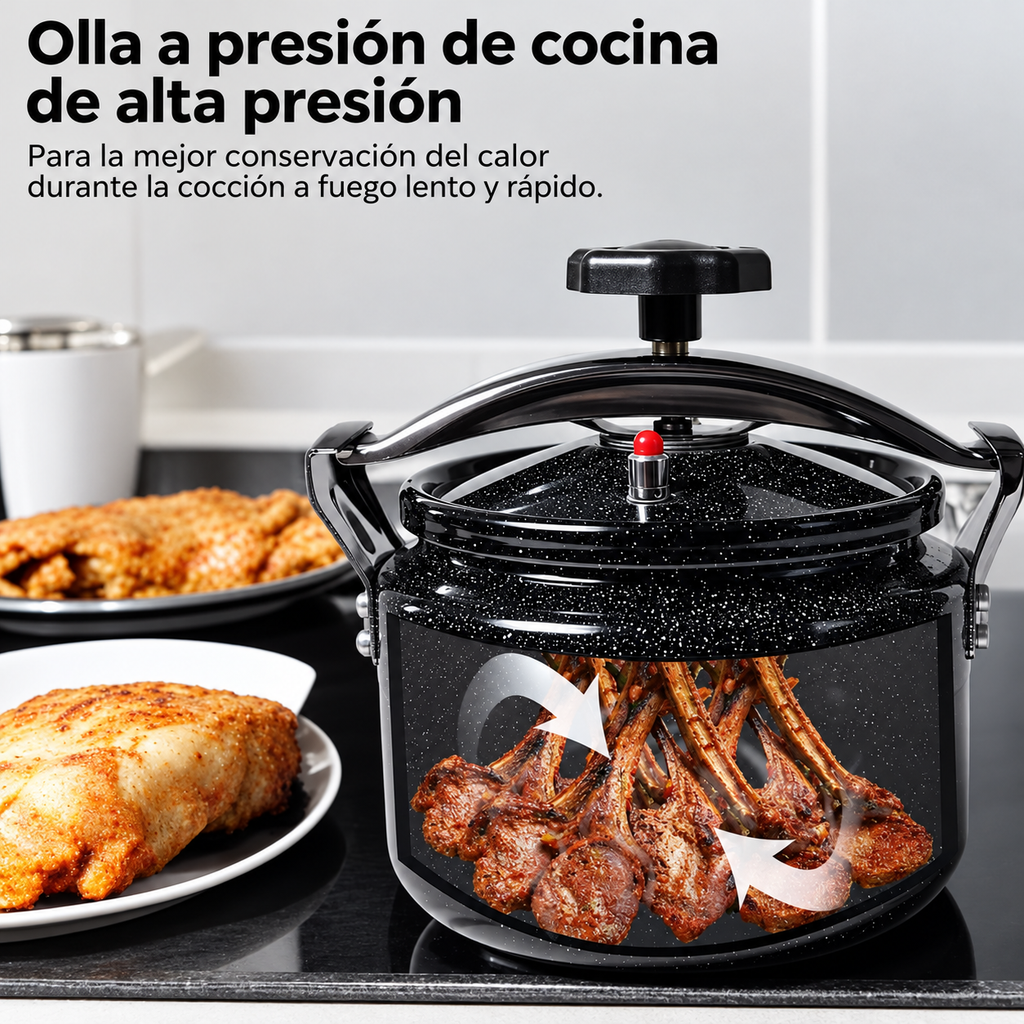 Panela de pressão preta com acabamento mosqueado, de 3 a 15 L, konaiko – foto 3