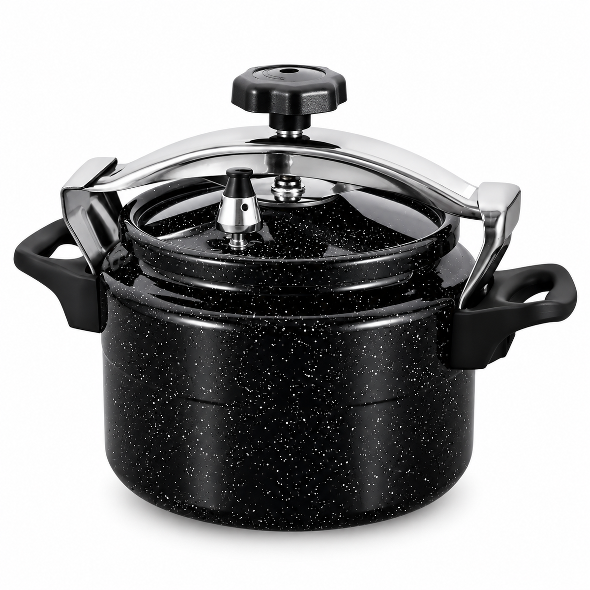 Black speckled-finish pressure cooker, 3 to 15 L, konaiko – photo 1