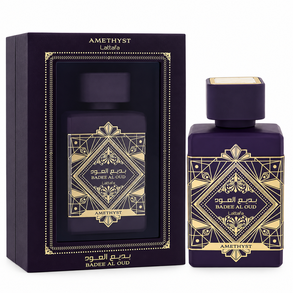 Perfume Badee Al Oud Amethyst (morado) de Lattafa, Eau de Parfum 100 ml – foto 3