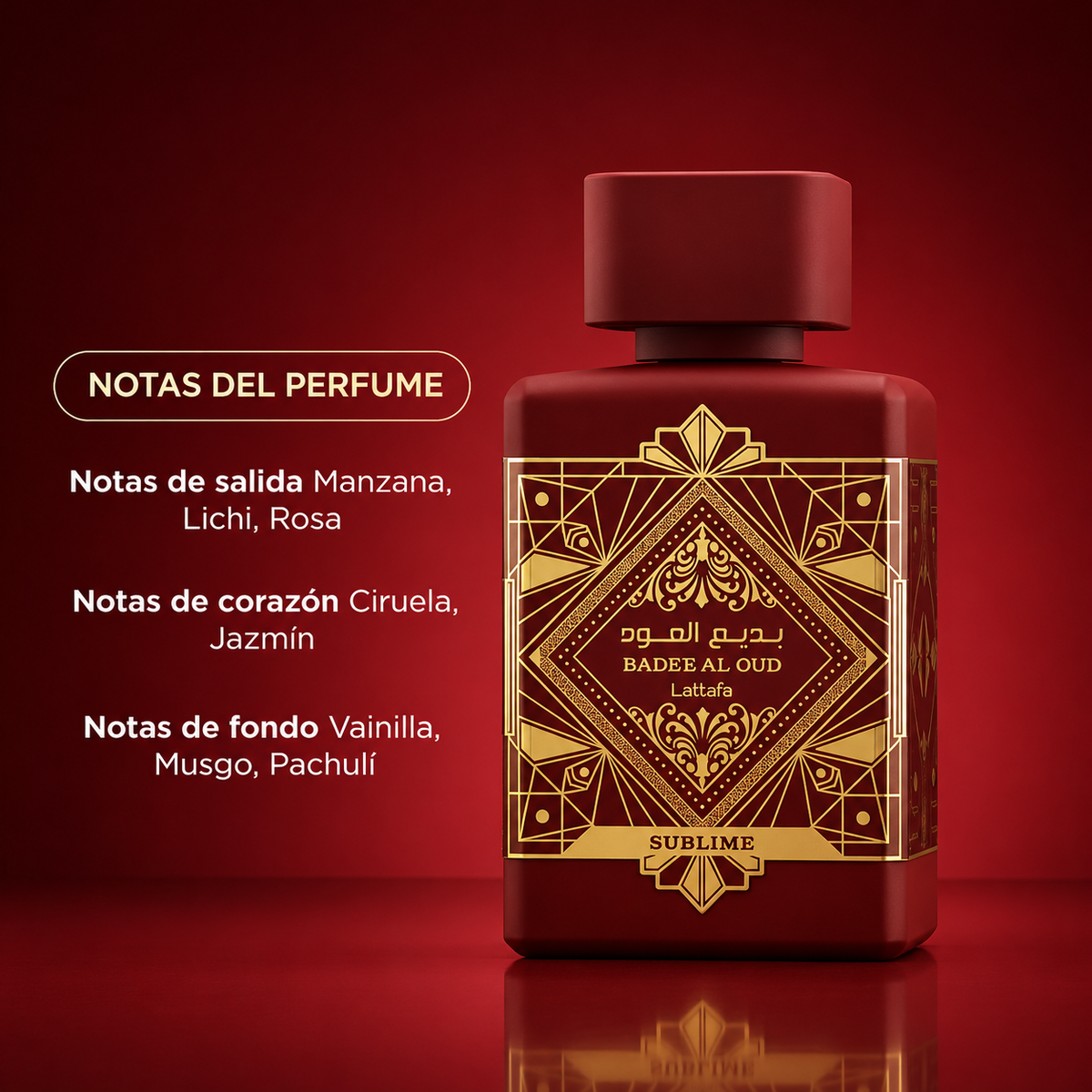 Badee Al Oud Sublime (red) perfume by Lattafa, Eau de Parfum 100 ml – photo 2