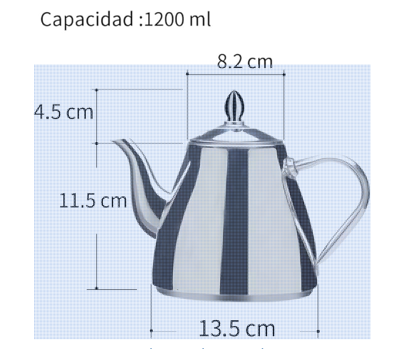 Hervidor de Té de Acero Inoxidable 1200ml