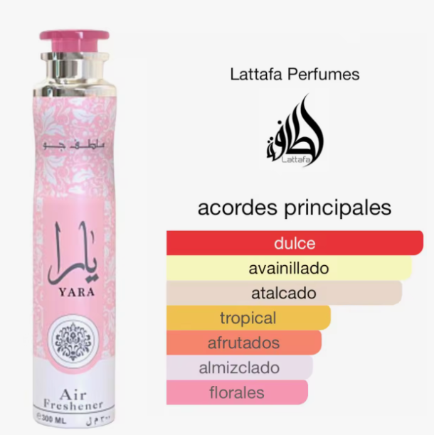Yara Air Freshener - Ambientador Lattafa Perfumes 300ml