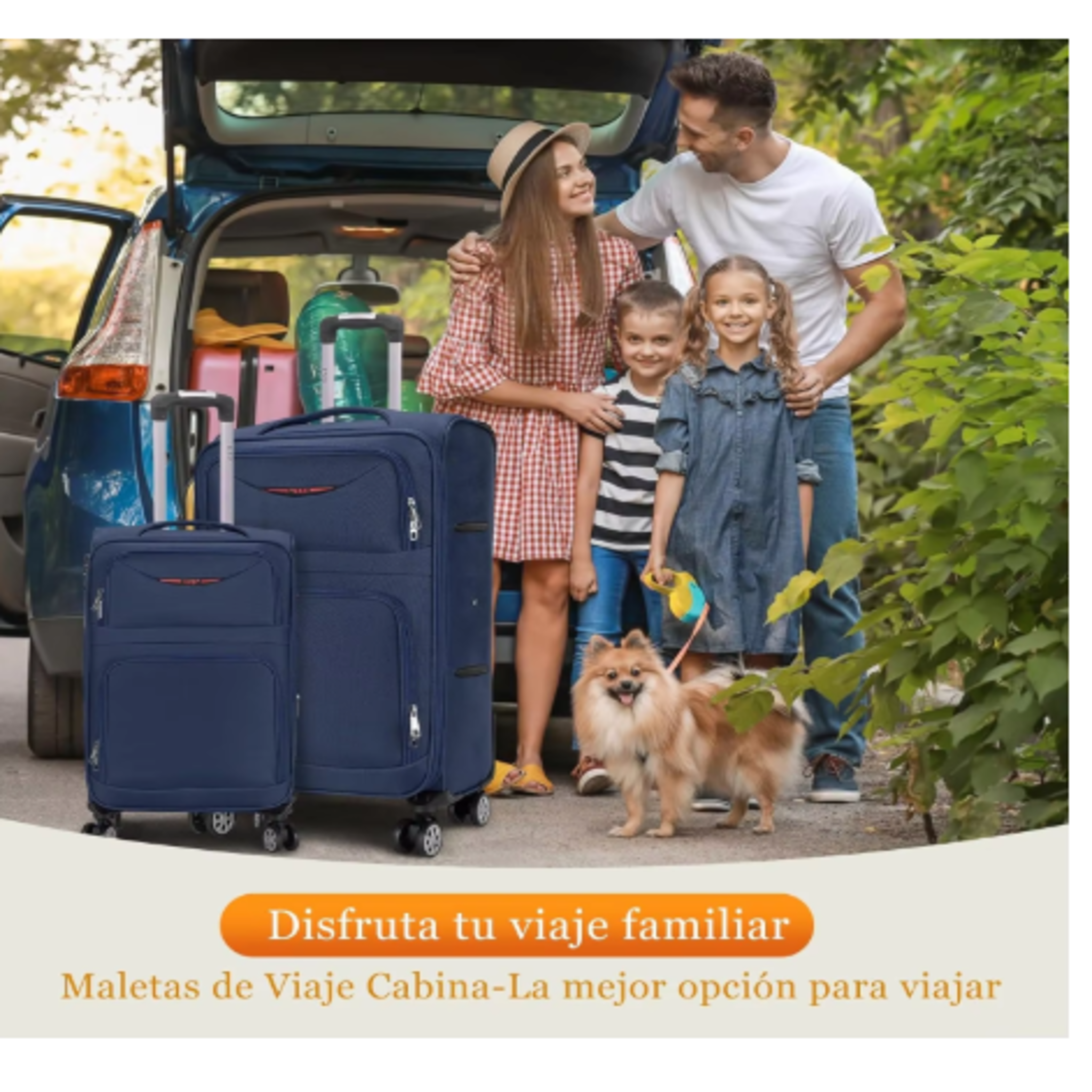 Set de 4 Maletas de Viaje Premium con Ruedas 360° - Tela Oxford Impermeable