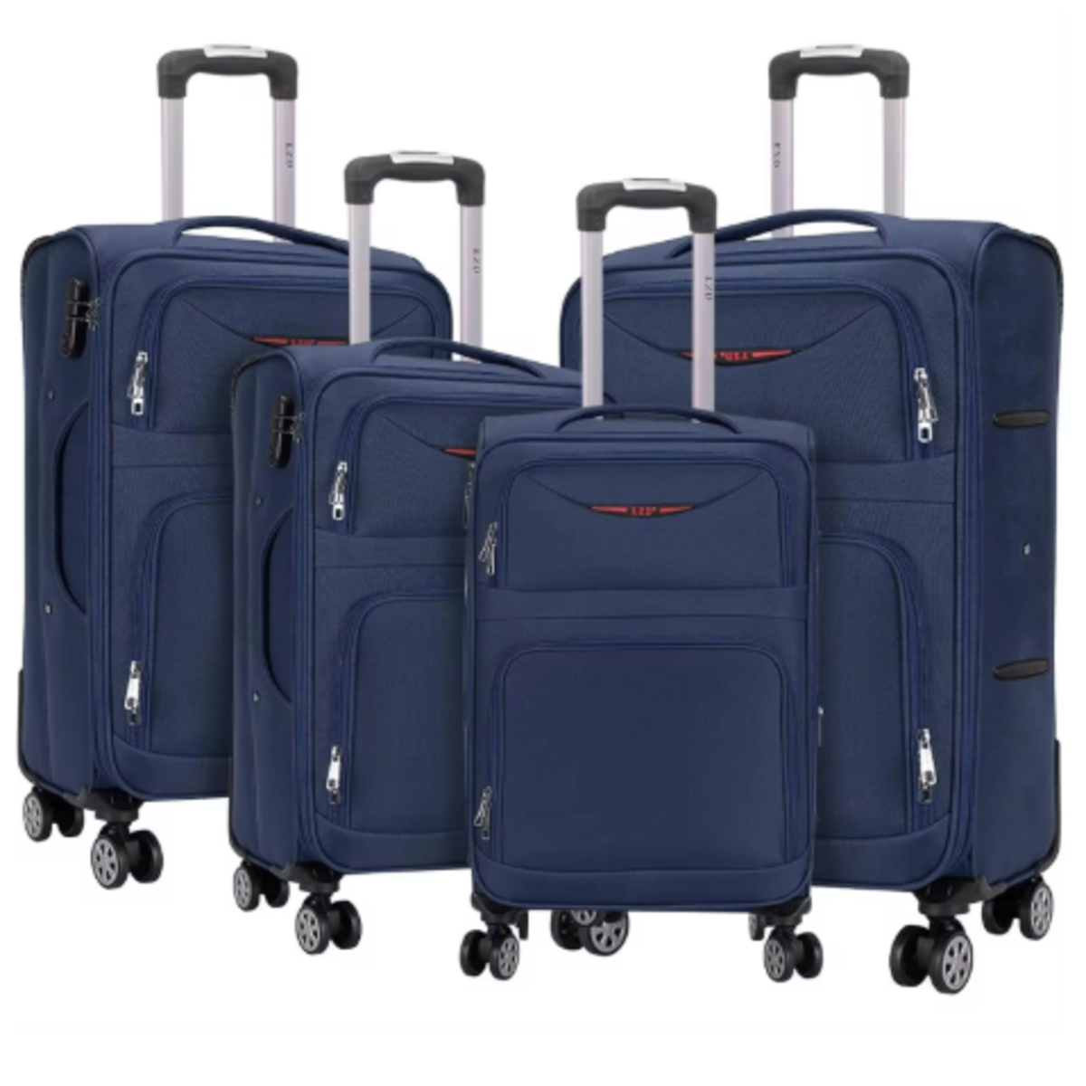Familia viajando con el set de 4 maletas premium konaiko